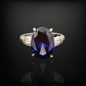 PALACE Tanzanite Ring, Blue Statement Ring, Evening cocktail ring, 24th wedding Anniversary gift, December birthstone, Christmas gift rings