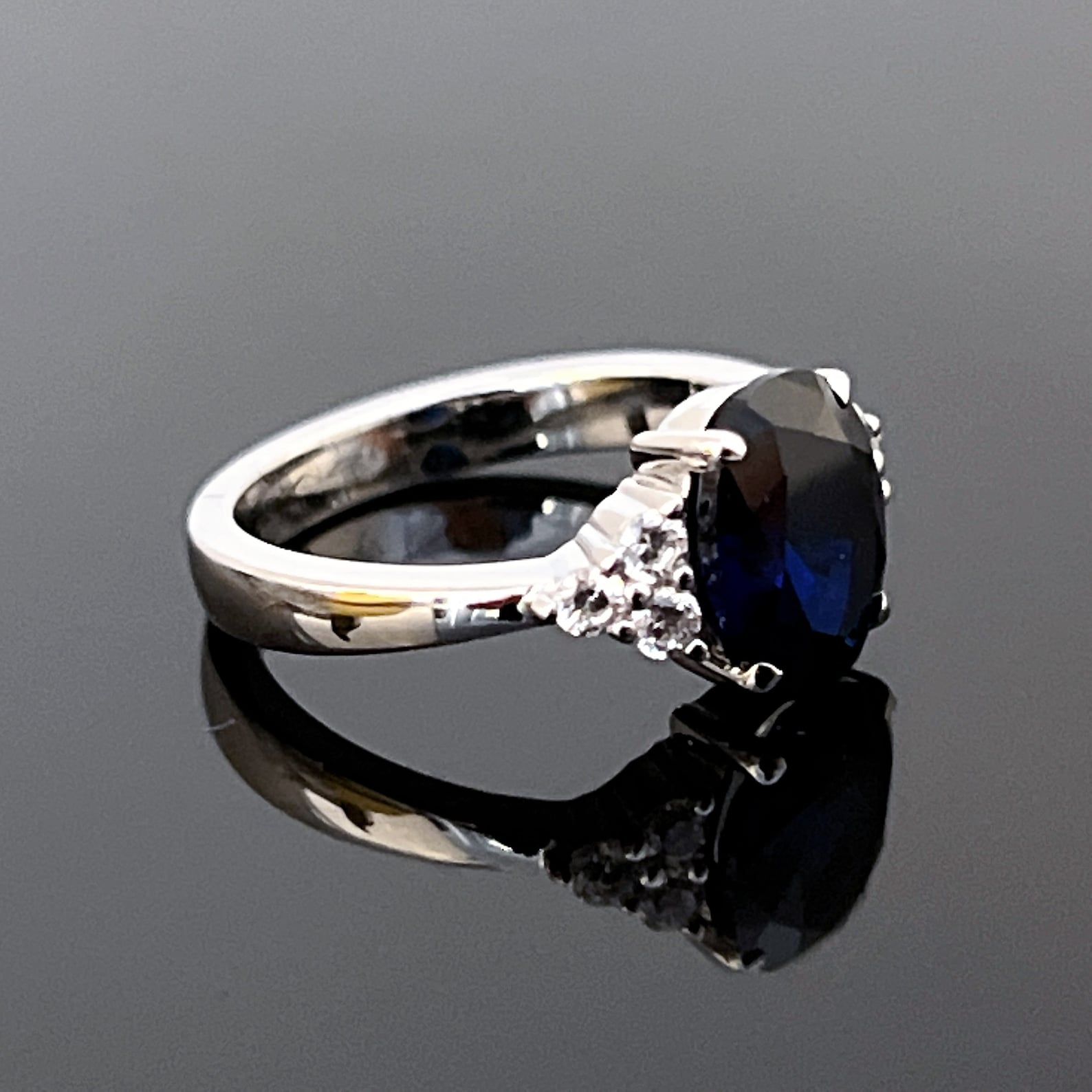 LEA Blue Sapphire Ring Sterling Silver Ring Sapphire - Etsy