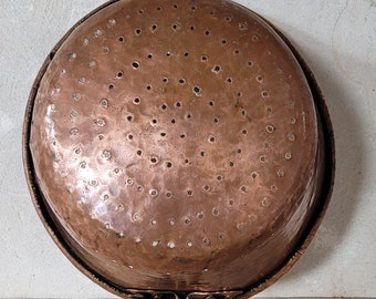 19th century antique copper colander/sieve