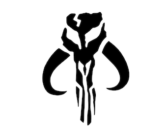 SVG - Boba Fett Mandalorian Mythosaur Skull Symbol Star Wars - Digital Download - Plotterdatei