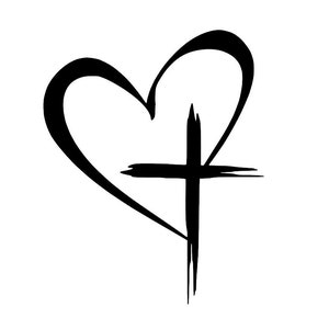 SVG - Herz und Kreuz Christentum Jesus Christus - Digital Download - Schneidedatei