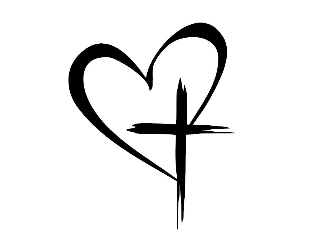 SVG - Heart and Cross Christianity Jesus Christ - Digital Download - Cutting File