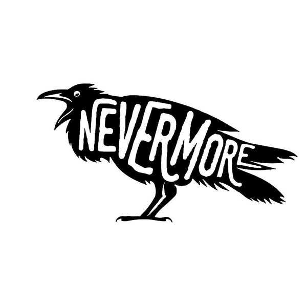 SVG - Nevermore Raven - edgar allan poe - Digital Download - Cutting File