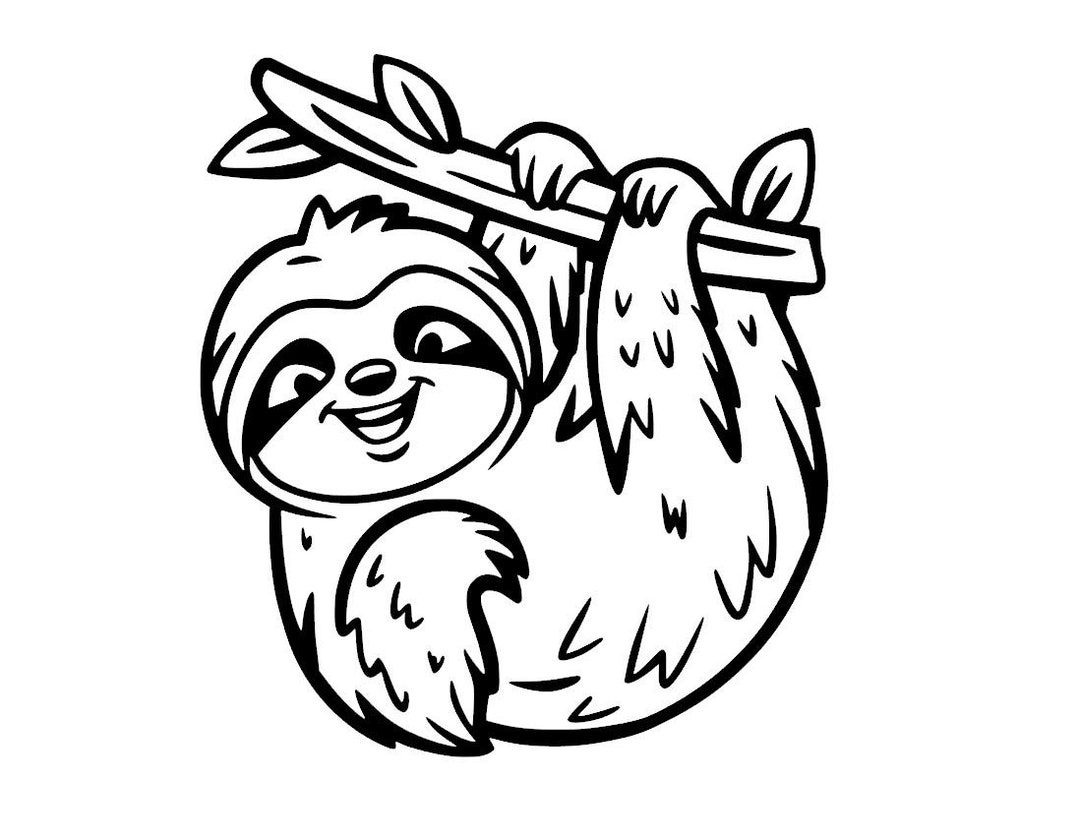SVG Cute Sloth Zoo Animal Digital Download Cutting File - Etsy