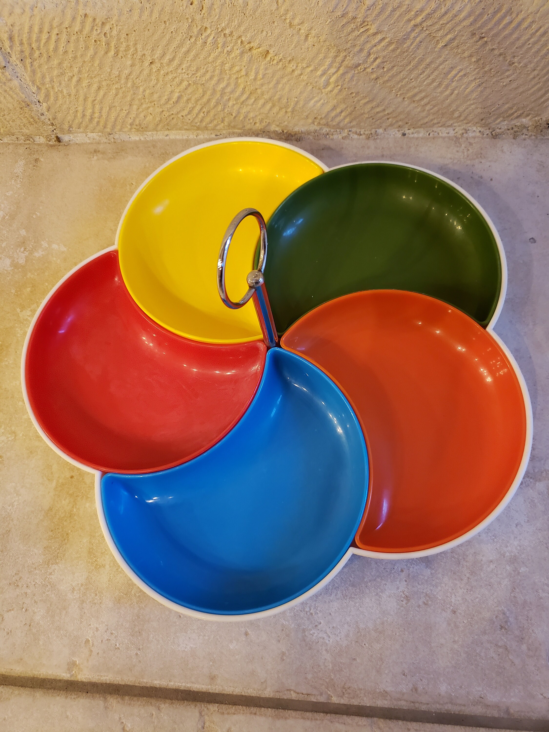 Serviteur Plateau Apéritif Vintage Forme Fleur