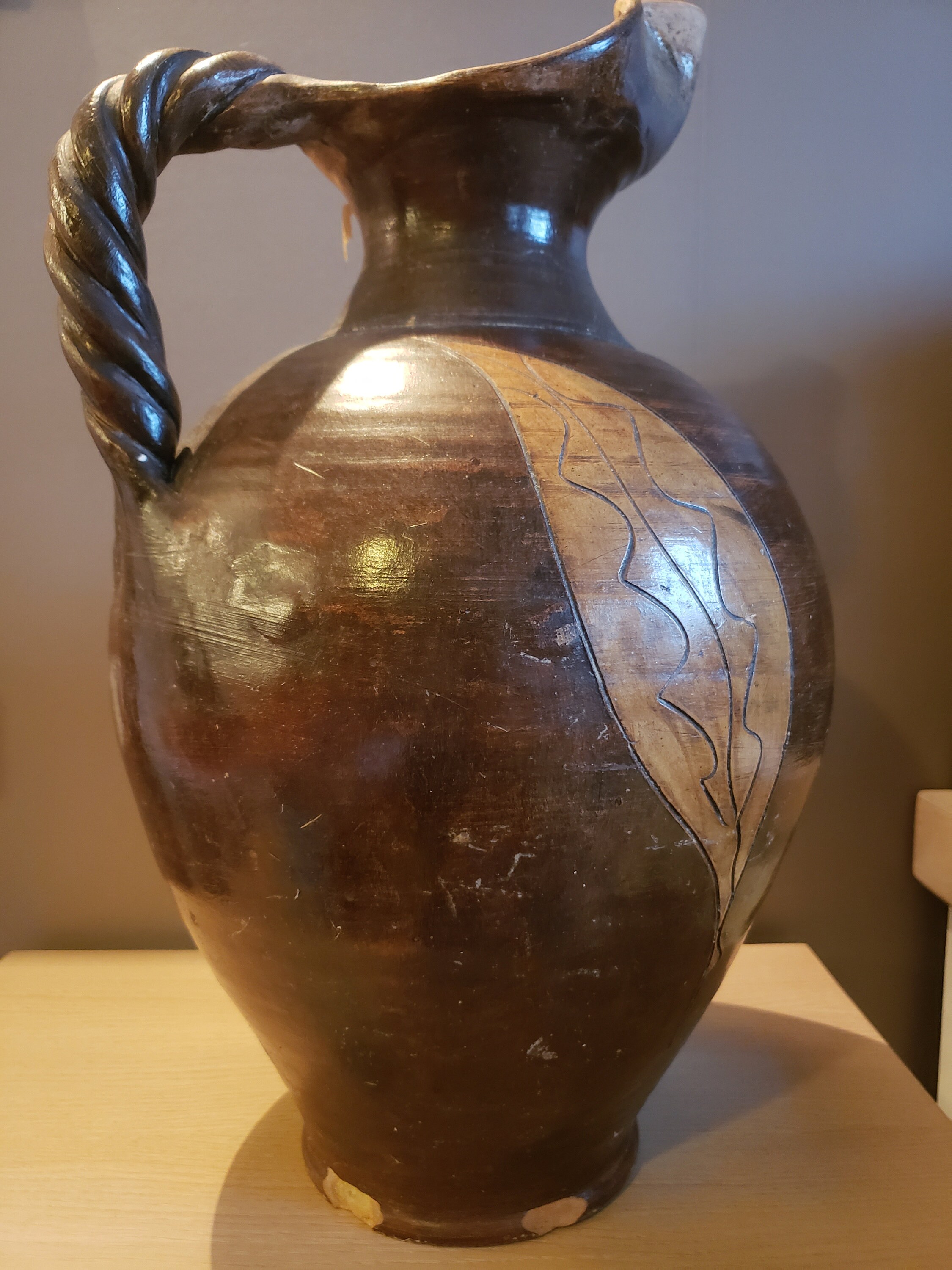 Grande Jarre en Terre Cuite Vernissée