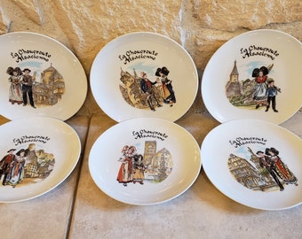 6 platos hondos "chucrut alsaciano" Porcelana