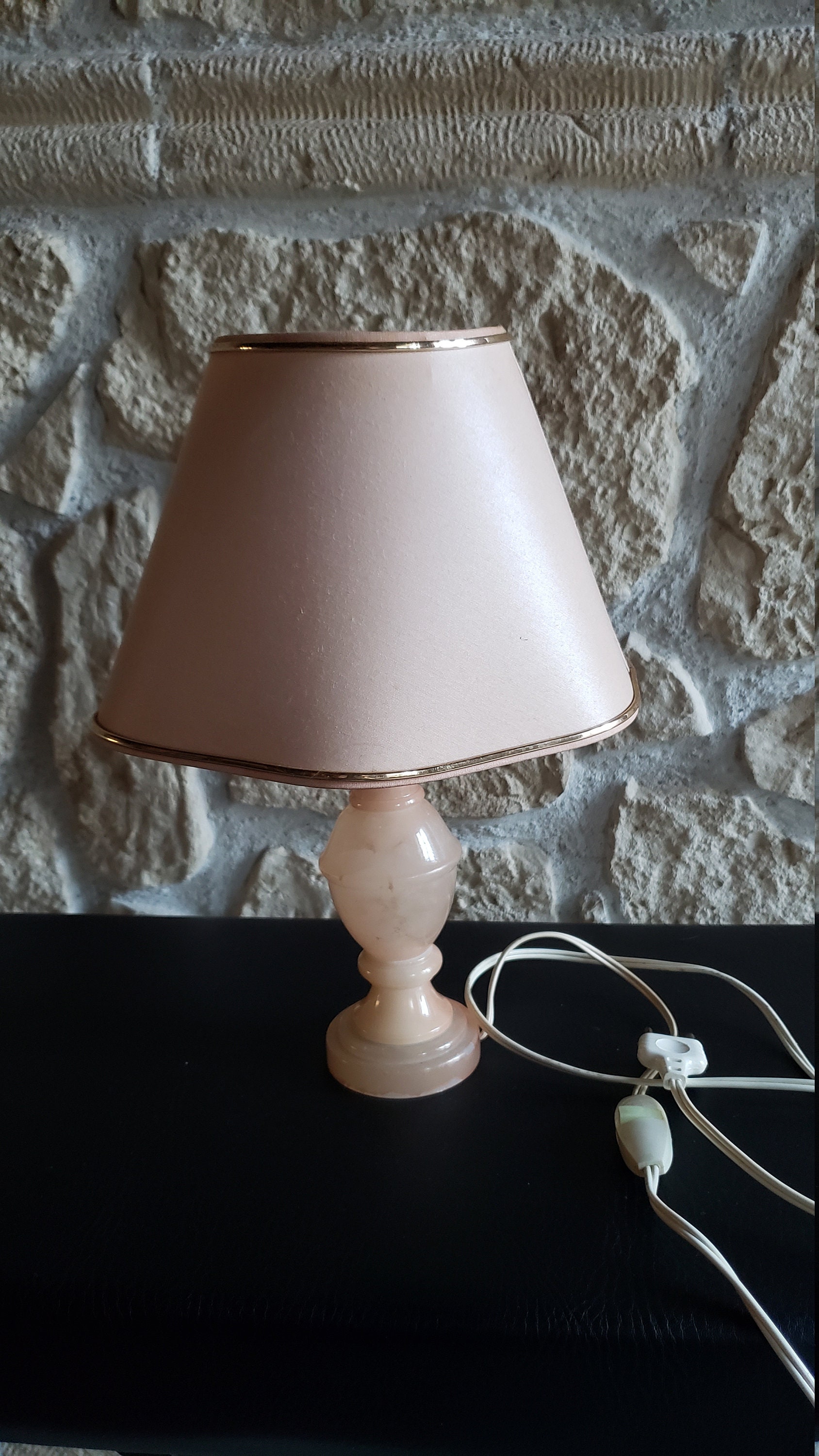 Lampe de Chevet Rose Pied Marbre