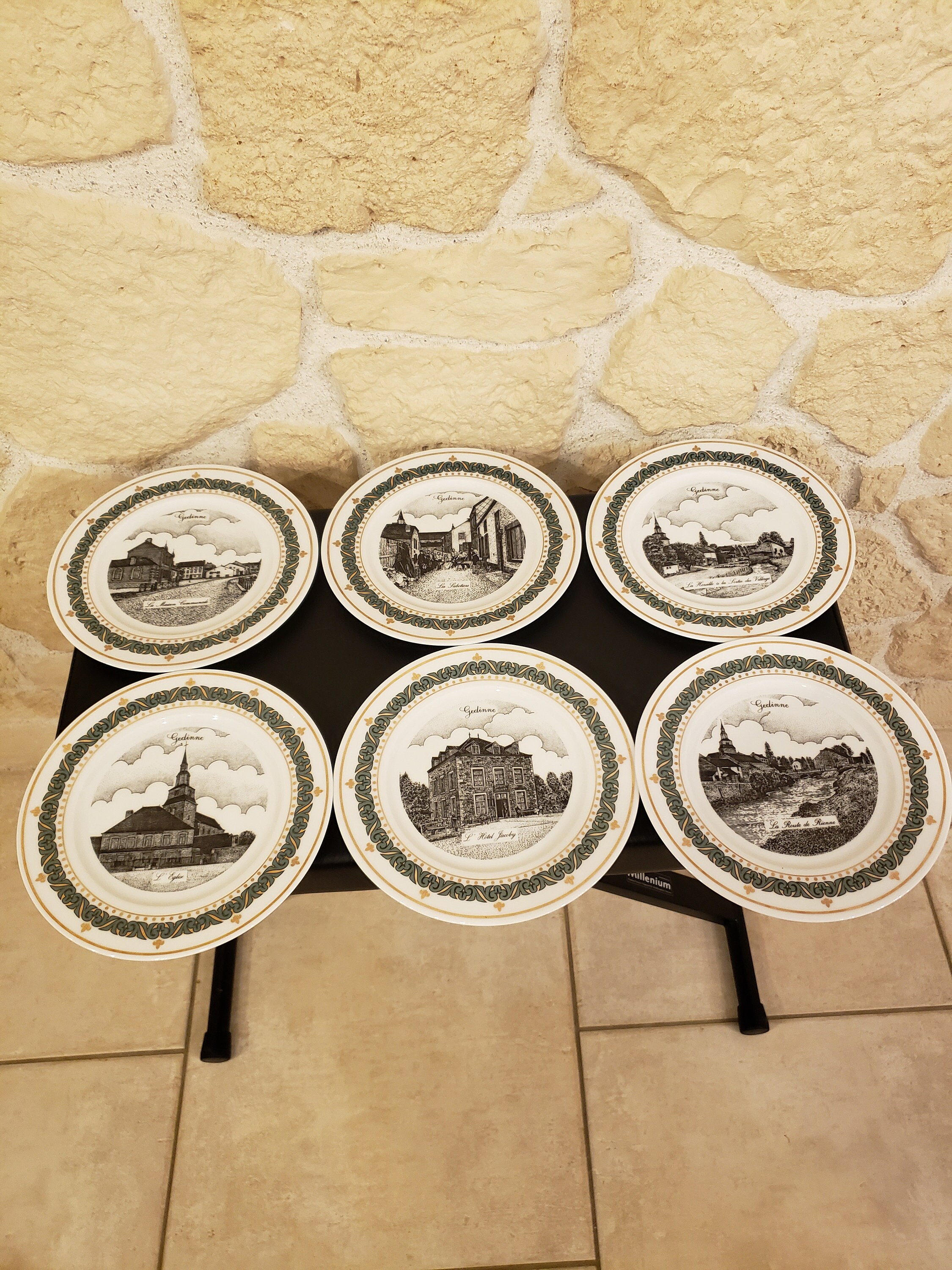 6 Assiettes Gedinne Série Limitée Numéro 3 Année 1994