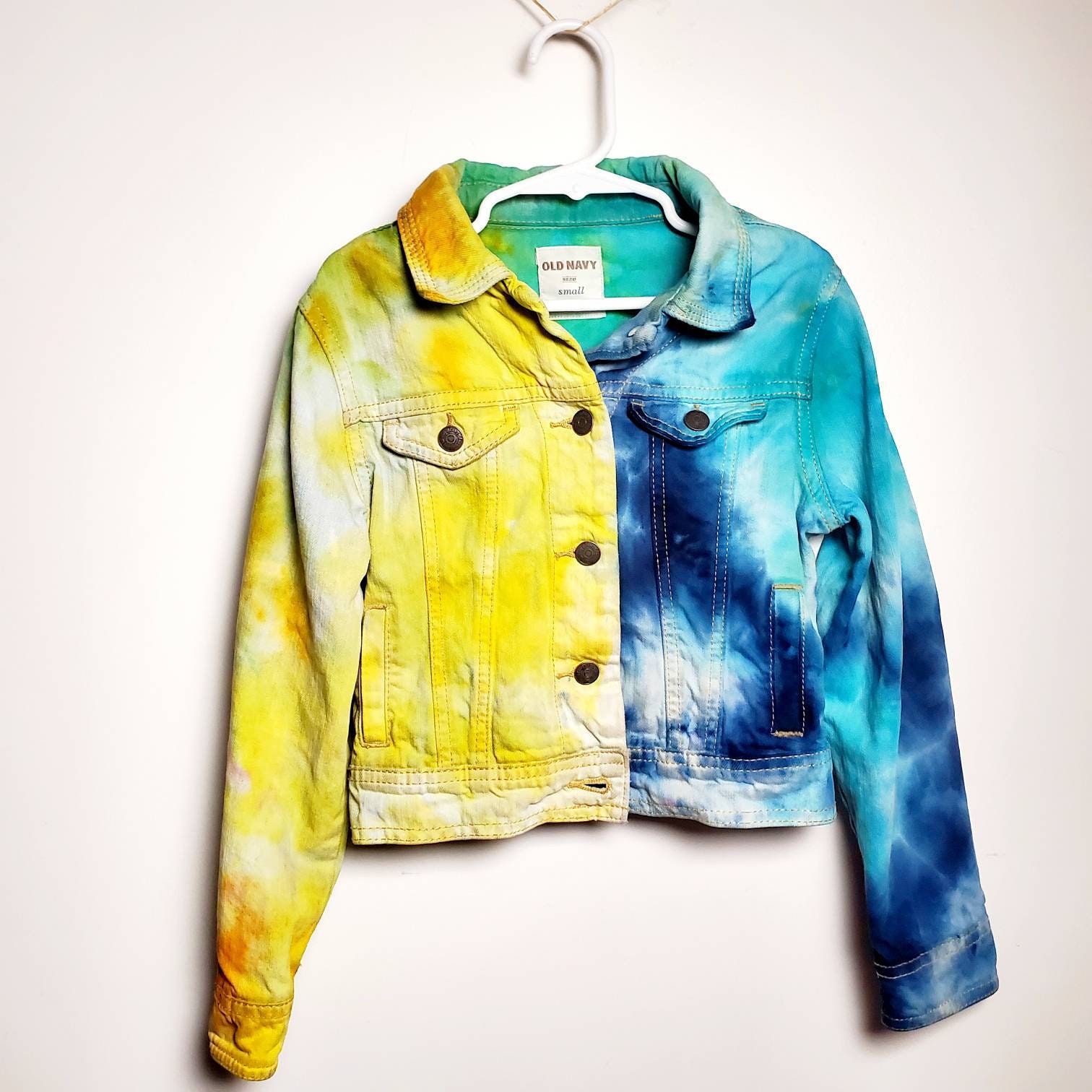 Tie Dye Denim Jacket Youth Ice Tie Dye Jean Jacket Ombre Etsy