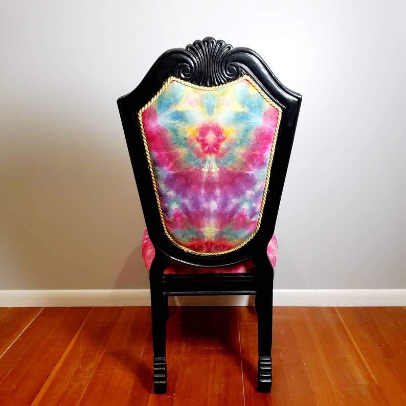 Tie Dye Upholstered Chairs Colorful Desk Chair Dining Etsy