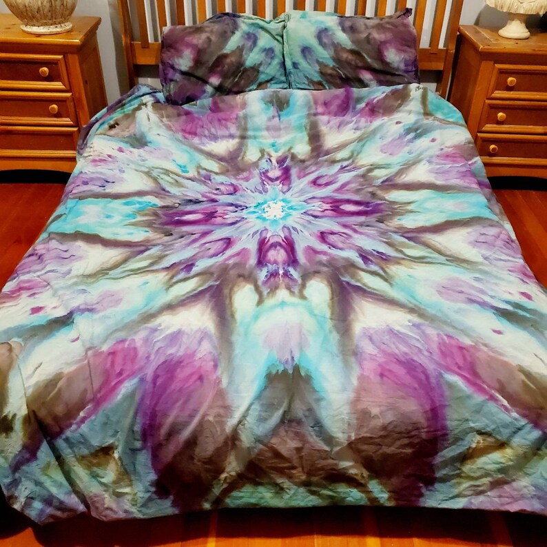 Tie Dye Duvet Cover Ice Dye Bedding Cotton Colorful Duvet Etsy
