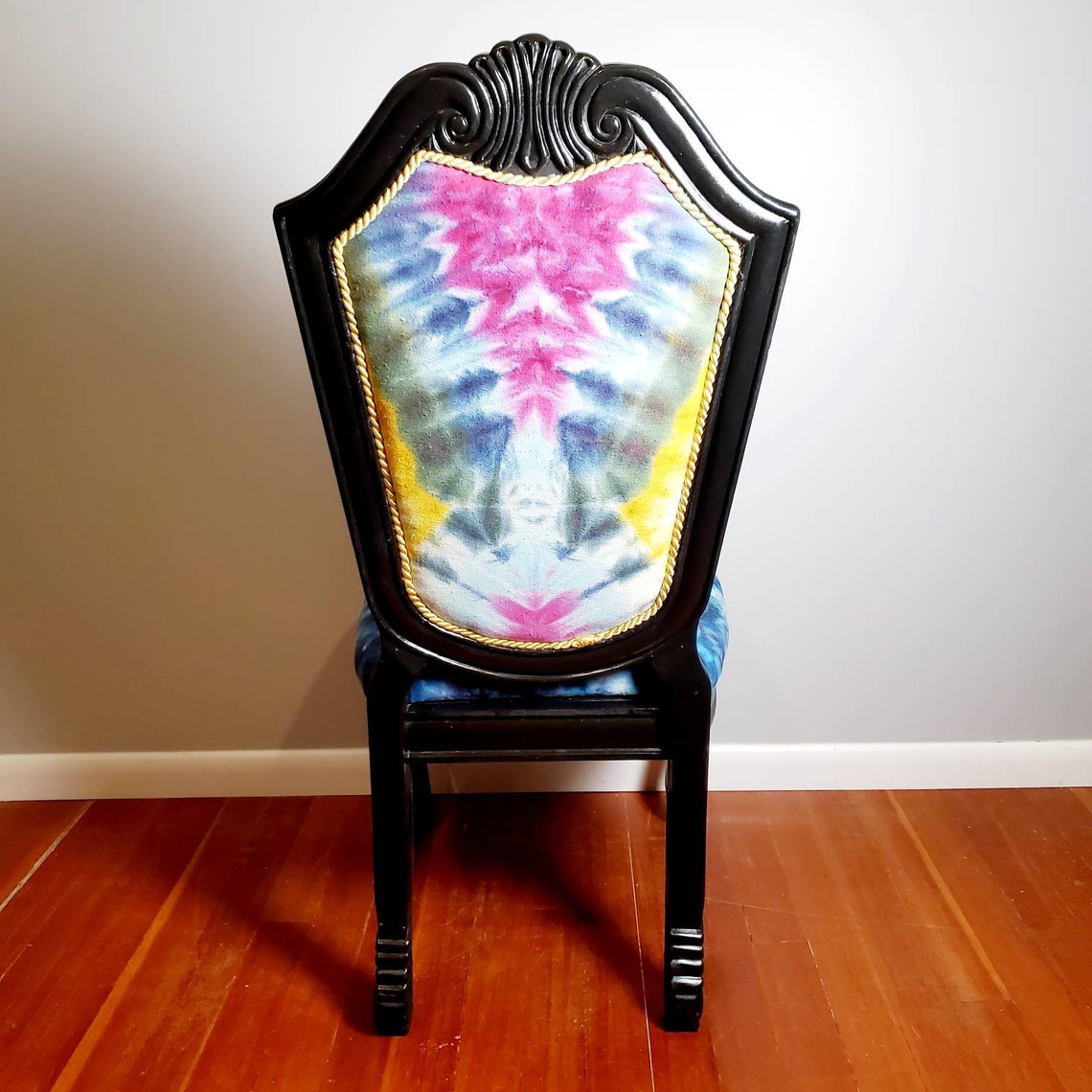 Tie dye upholstered chairs colorful desk chair dining Etsy