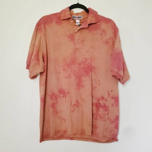 Tie dye polo, ice dye golf shirt, unique upcycle, men&#39;s medium