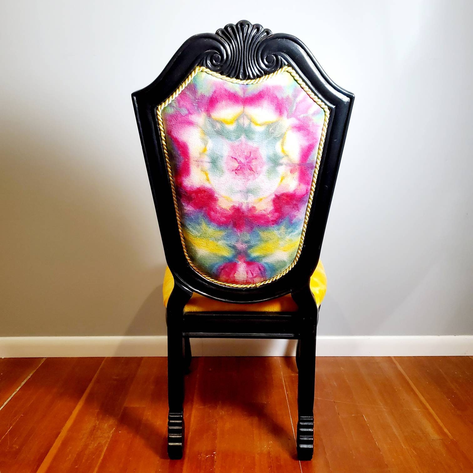Tie dye upholstered chairs colorful desk chair dining Etsy