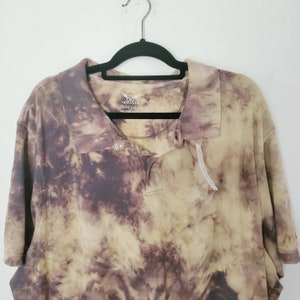 Tie dye polo shirt, hand dyed t shirt, men&#39;s reverse dye golf shirt, 3 XL