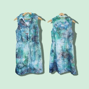 Tie dye dress, cotton hand dyed dress, Unique wedding guest dress, Medium