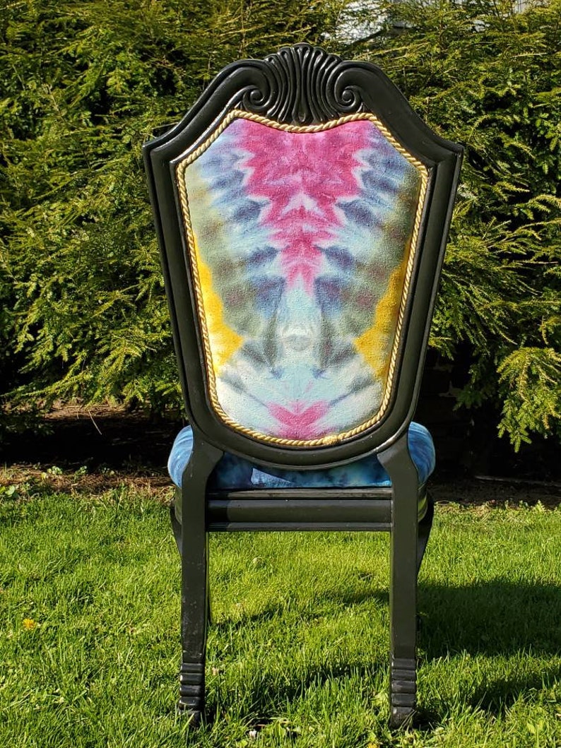 Tie dye upholstered chairs colorful desk chair dining chairs Etsy