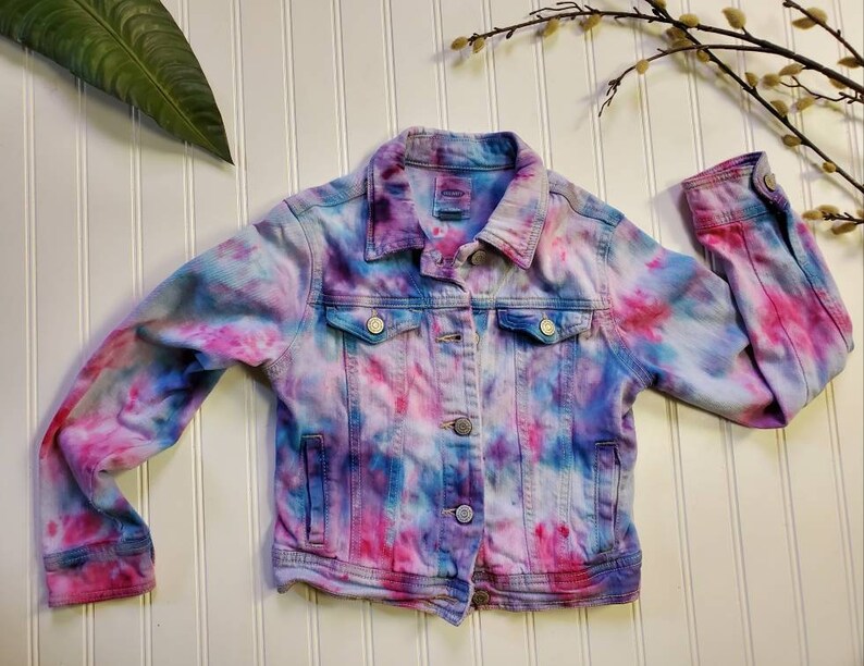 CUSTOM Youth Tie Dye Denim Jacket Etsy