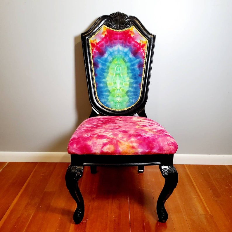 Tie Dye Upholstered Chairs Colorful Desk Chair Dining Etsy