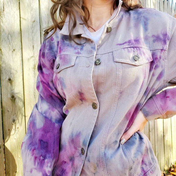 Tie Dye Denim Jacket Etsy