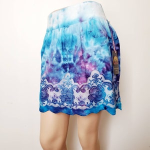 Women&#39;s Tie Dye Mini Skirt, ice tye dye short skirt