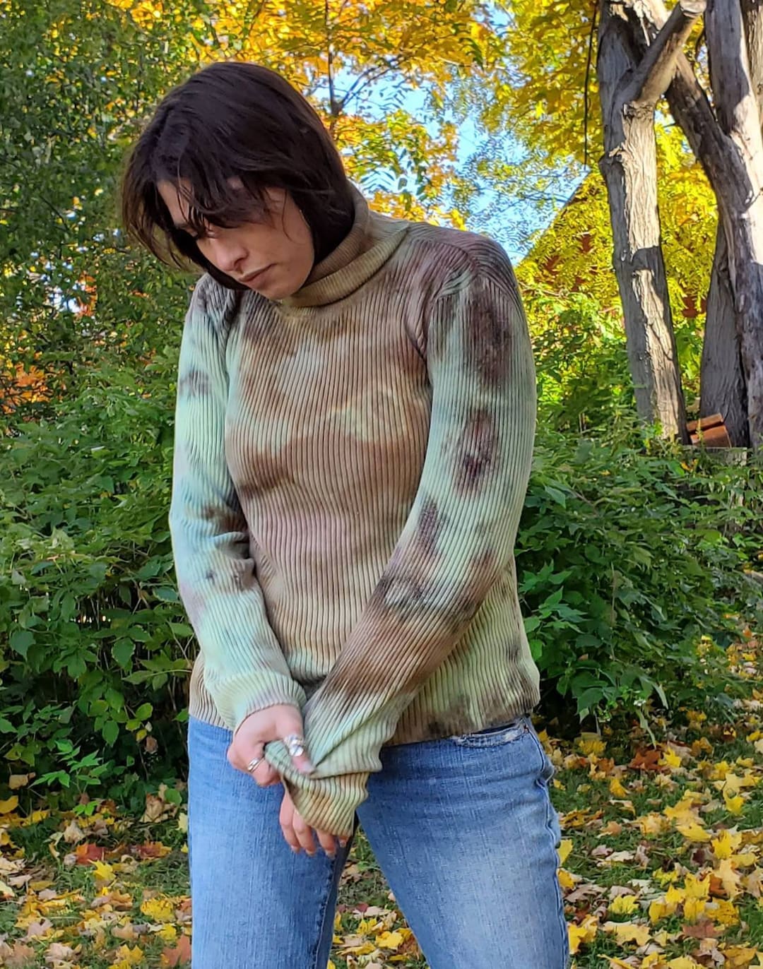 Tie dye turtleneck best sale