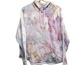 Tie dye Hoodie Sweatshirt, pullover sweatshirt, sustainable fashion, women's XL Extra Large