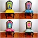 Tie dye upholstered chairs, colorful desk chair, dining chairs, custom designed, hand dyed upholstery, contact me for custom order 