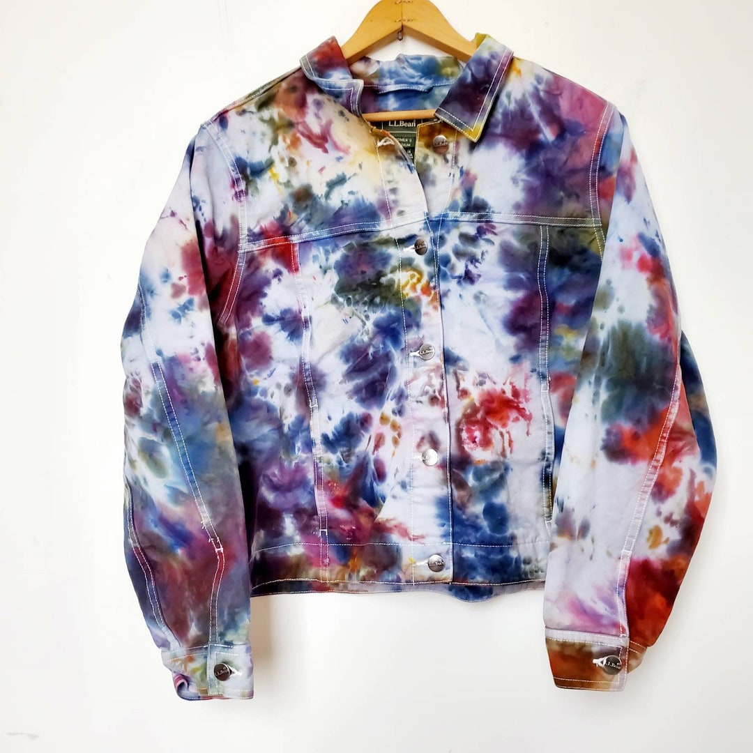 Rainbow Tie Dye Denim Jacket Ice Dye Hand Upcycle Reclaimed - Etsy