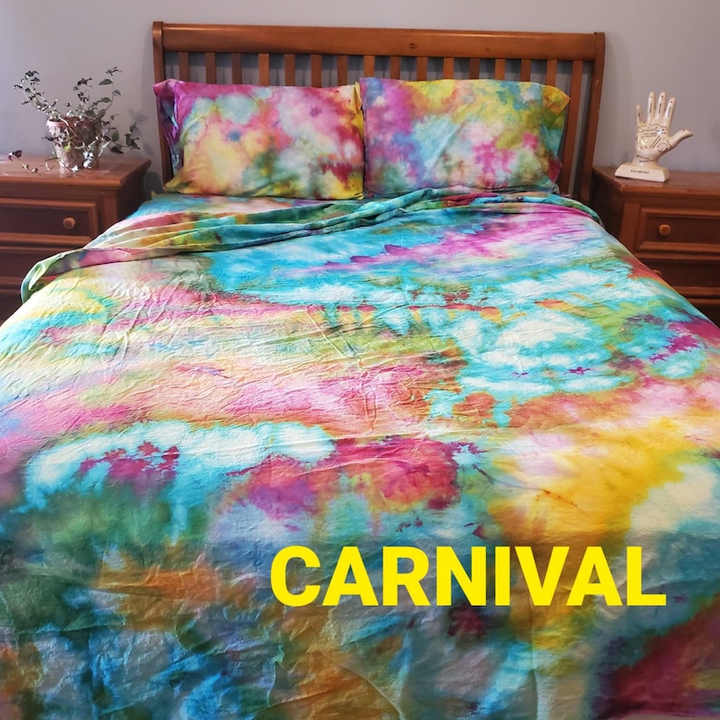 Tie Dye Duvet Set Tie Dye Bedding Hand Dyed Boho Bedding Etsy