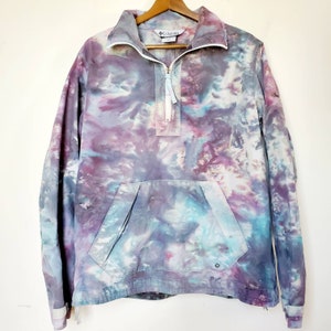 Tie dye cotton jacket, hand dyed parka, ice dye coat, pastel tie dye