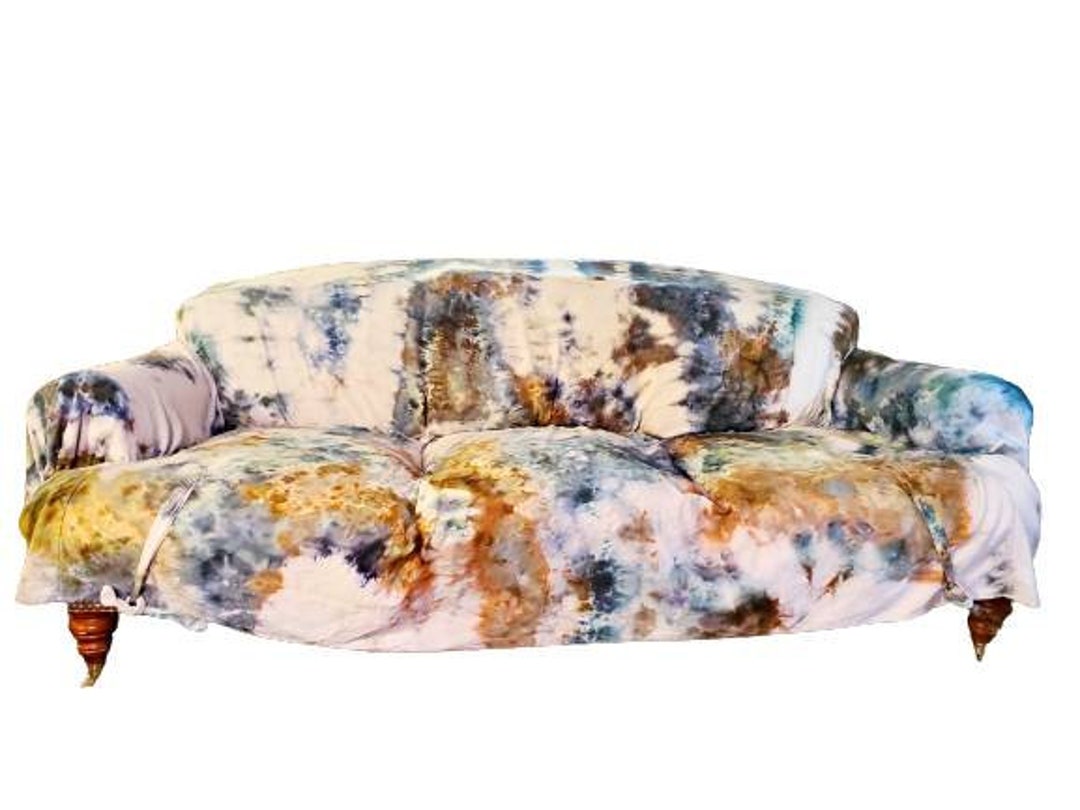 Tie Dye Sofa Slipcover, Custom Hand Dyed Relaxed Fit Slipcover, Etsy