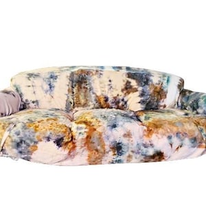 Tie dye sofa slipcover, custom hand dyed relaxed fit slipcover,