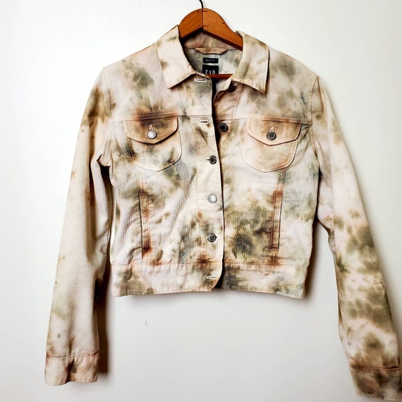 Ice Tie Dye Jacket Cropped Denim Style 