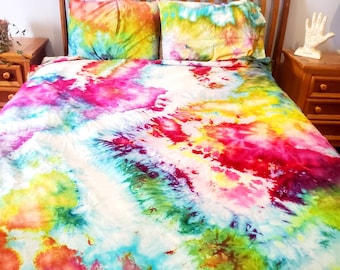 Custom Ice Dye Sheet Set: Hand-Dyed Cotton Bedding