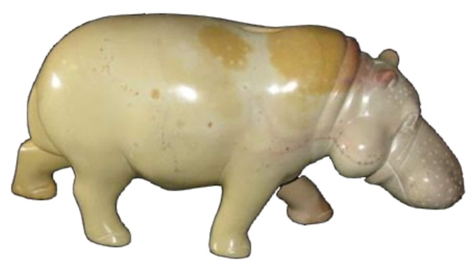 African Stone Hippo Sculpture Fairly Traded 20cm Natural Etsy