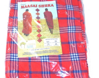 African Maasai Shuka Ethnic Throw Blanket Beach BBQ Picnic 