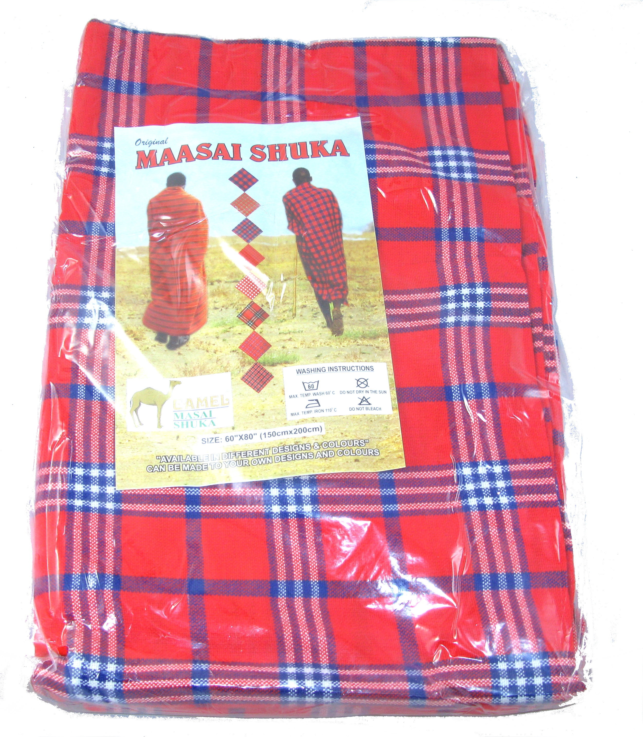  JACKIELYNA'S TWO (2) Original Kenya Maasai/Masai Multi-colored  Shuka blanket- Masai/Maasai shuka (blanket) - Red+White+Black : Home &  Kitchen