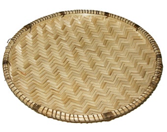 The Friendly Trading Co African Shallow Serving Basket Tray 44 x 5 cm Large size Serving Platter Serve Bread Snacks Fruit