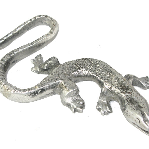 Metal Gecko Art Fair Trade Made in Africa from recycled Aluminium 14 cm