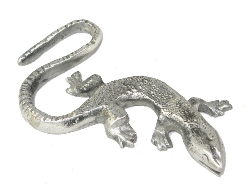 Métal Gecko Art Fair Trade fabriqué en Afrique de laluminium recyclé 14 cm image 1