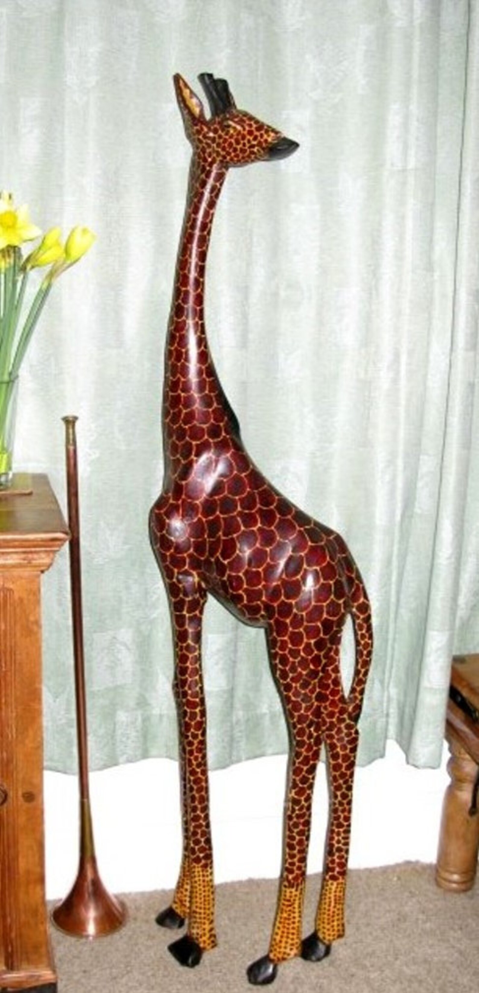 African Giraffe Carving in Wood Choose Size 4 Foot 120 Cm / Etsy UK