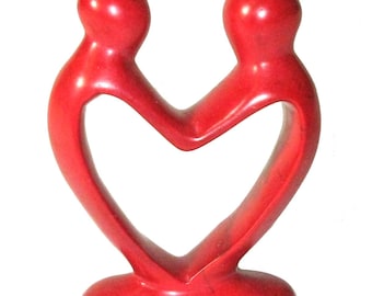 Valentine lovers Heart design - created by hand from a single stone in 10 or 15 cm / 4 or 6 inch with Storycard