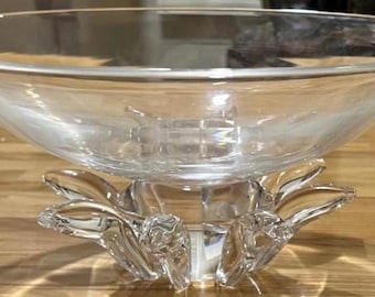 Steuben Glass Basket Shaped Bowl #8079 Donald Pollard Circa 1957
