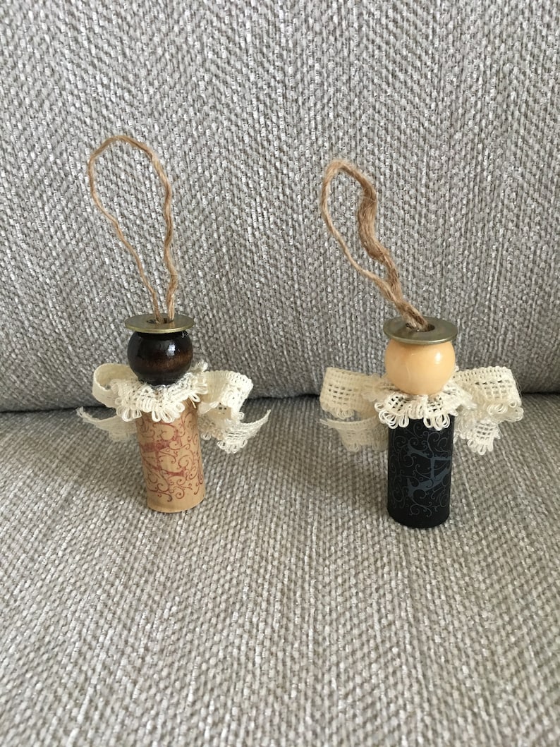 Wine Cork Angel Ornament Etsy