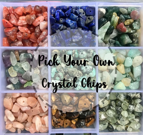 Pick Your Own Crystal Chips- Mixed Healing Crystal Stone Beads for DIY Jewelry Making - (Assorted Tumbled Stones,6-8mm)