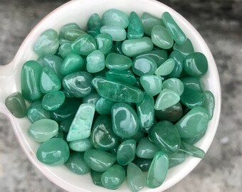 Piedra rodada pulida de aventurina verde - Cristales curativos, amuleto de la fortuna, venta al por mayor para joyería y pendientes (100 g/3,5 oz).