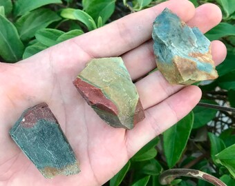 Raw Bloodstone Stone Chunk - India Heliotroop Crystal Root Chakra Gemstone Jaspis voor Healing Meditatie - 200G / 0,5 pond |1,5 "- 2"