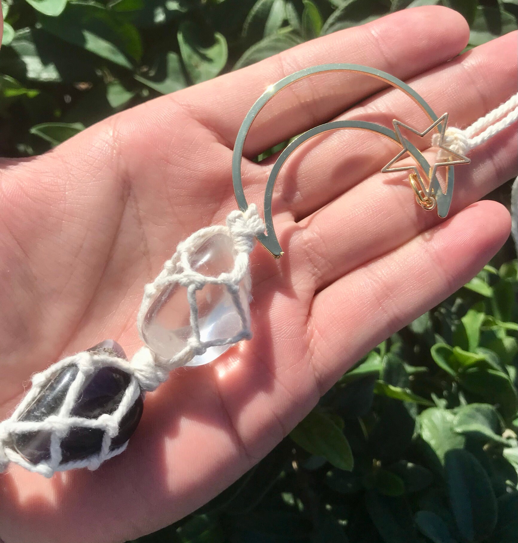 7 Chakra Crystal Car Charm Seven Tumbled Stones Car Mirror Etsy